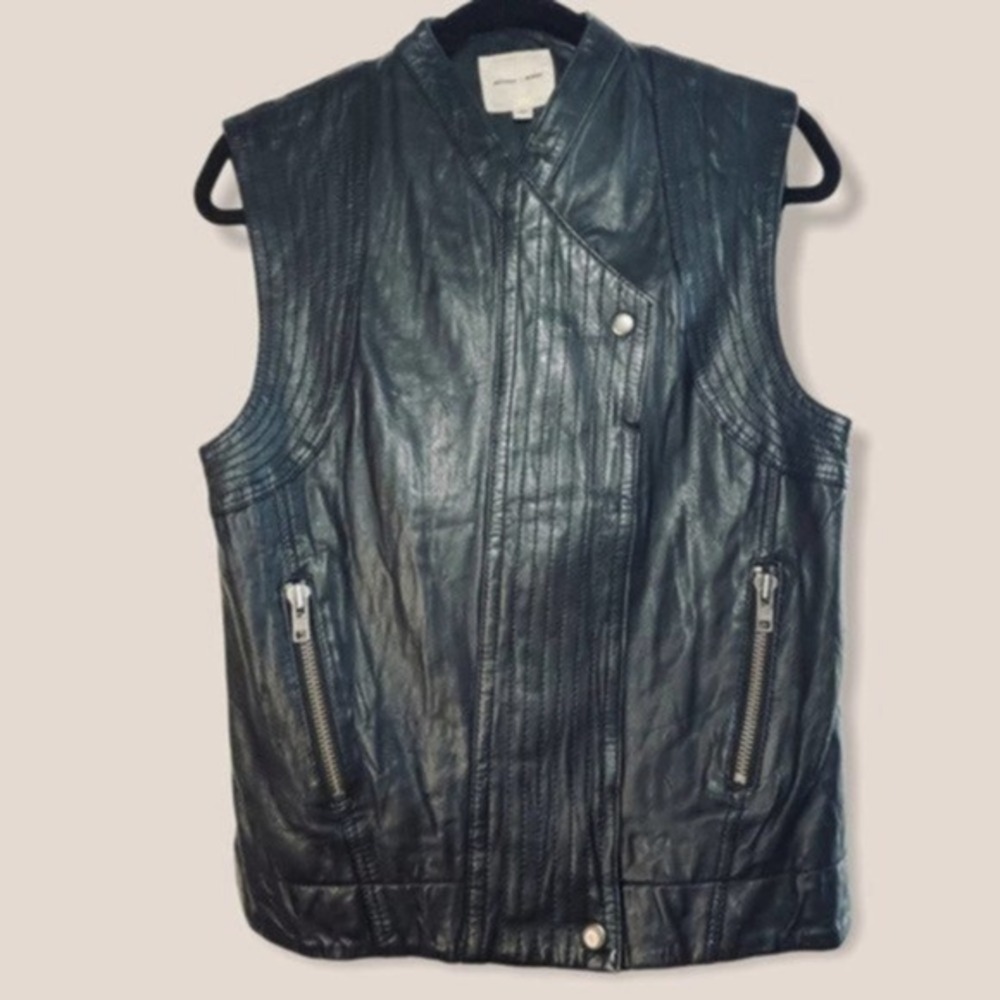 Silence + Noise Leather Vest Jacket
